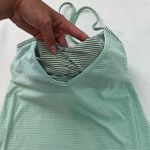 Lululemon Roll Out Tank in Heathered Fresh Teal / Mini Hyper Stripe Fresh Teal - Picture 8 of 10